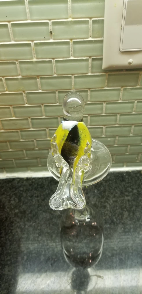 Glass Bird Figurine - Yellow and Black - photo 4