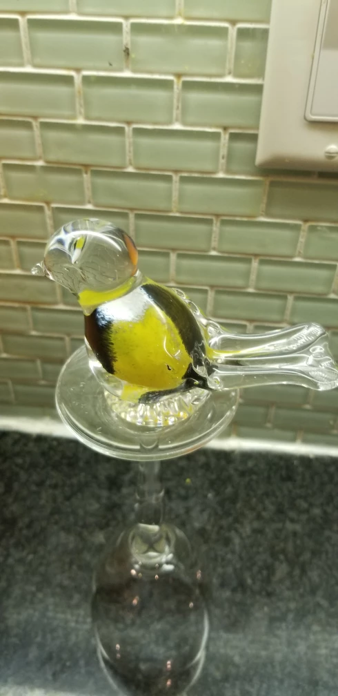 Glass Bird Figurine - Yellow and Black - photo 5