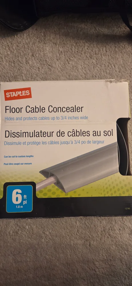 Staples Floor Cable Concealer - 6 ft