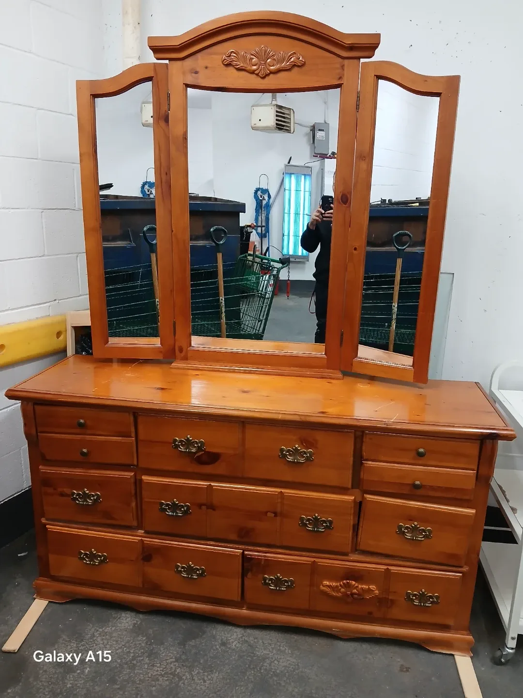 Wooden Dresser with Mirror