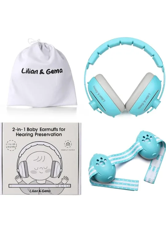 2-in-1 Baby Earmuffs Headphones protection image indicator(2)