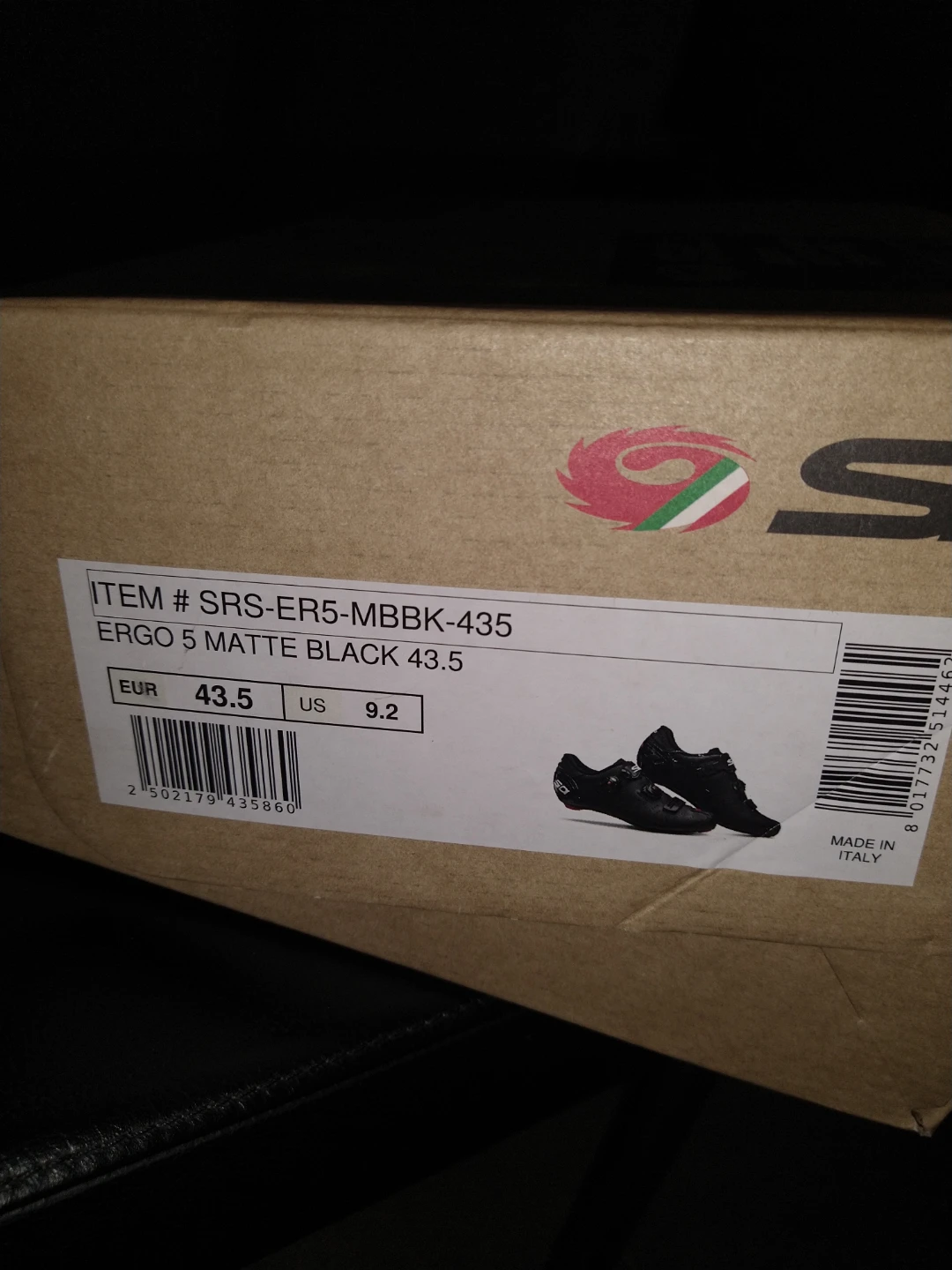 Sidi Ergo 5 Matte Black Cycling Shoes - Size 9.2