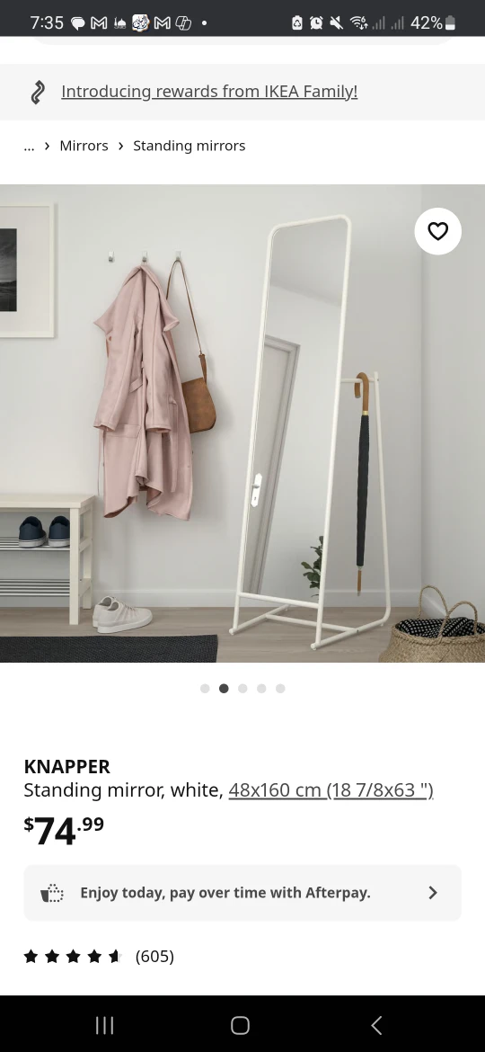 IKEA KNAPPER Standing Mirror - White - photo 2