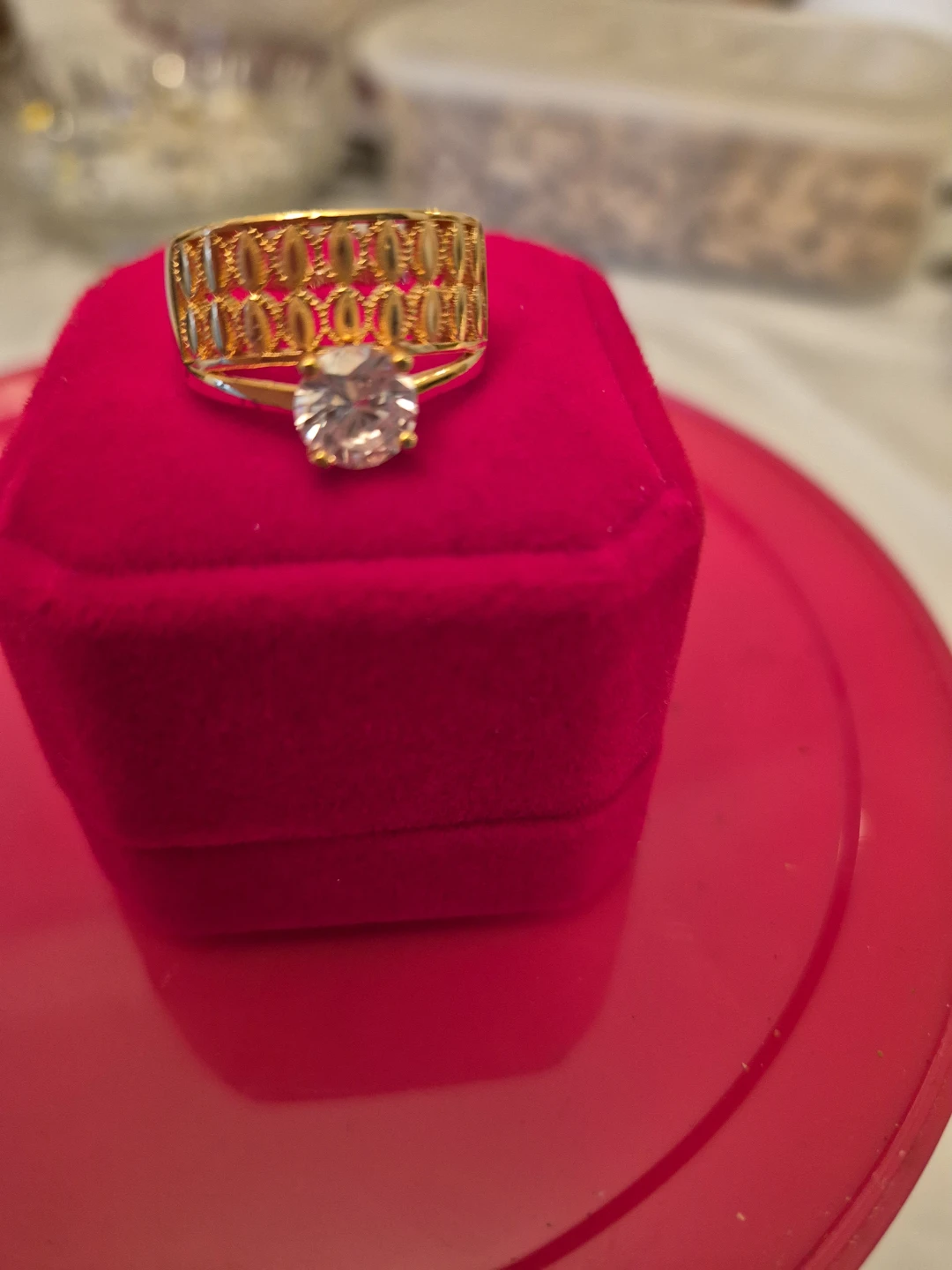 Gold colour Ring with Stone - photo 2