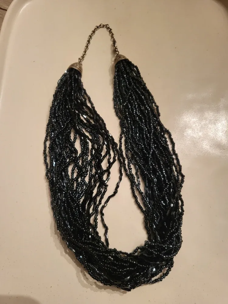 Black Beaded Necklace