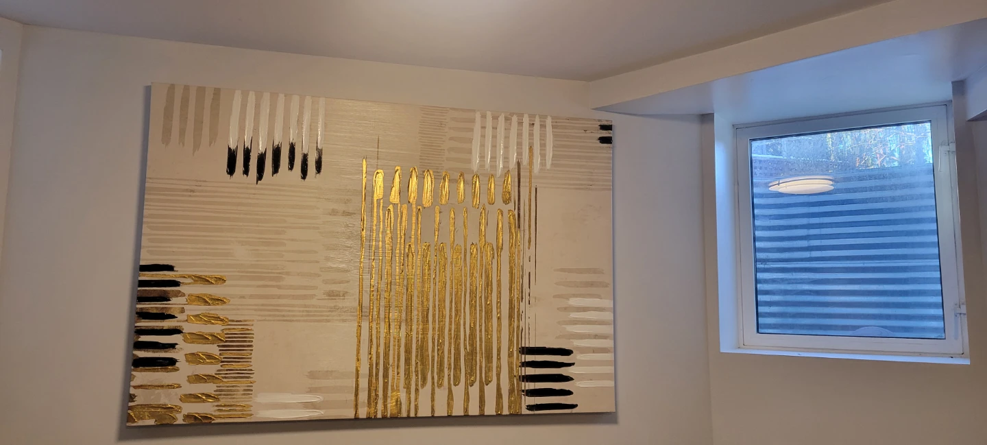 Abstract Gold and Black Wall Art