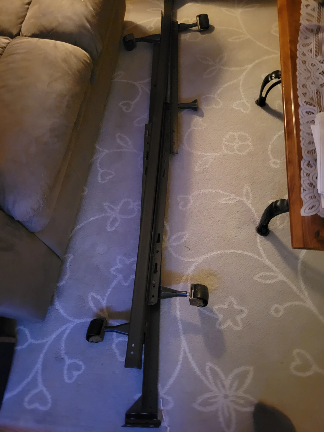 Metal Bed Frame with Wheels