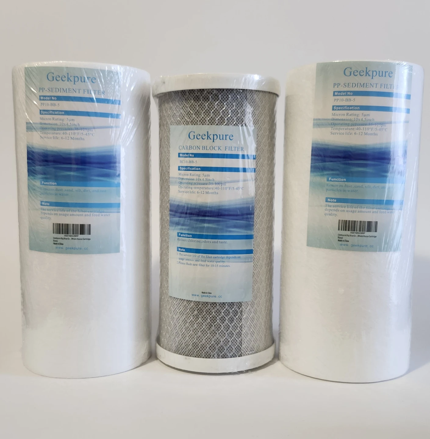 Geekpure PP Sediment and Carbon Block Water Filters NEW