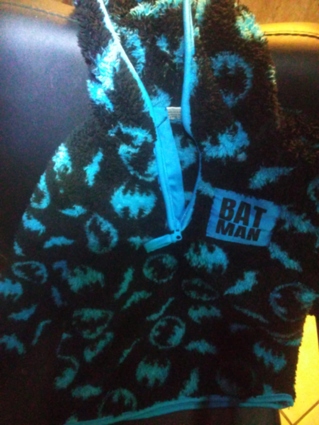 Batman Fuzzy Hoodie Size L