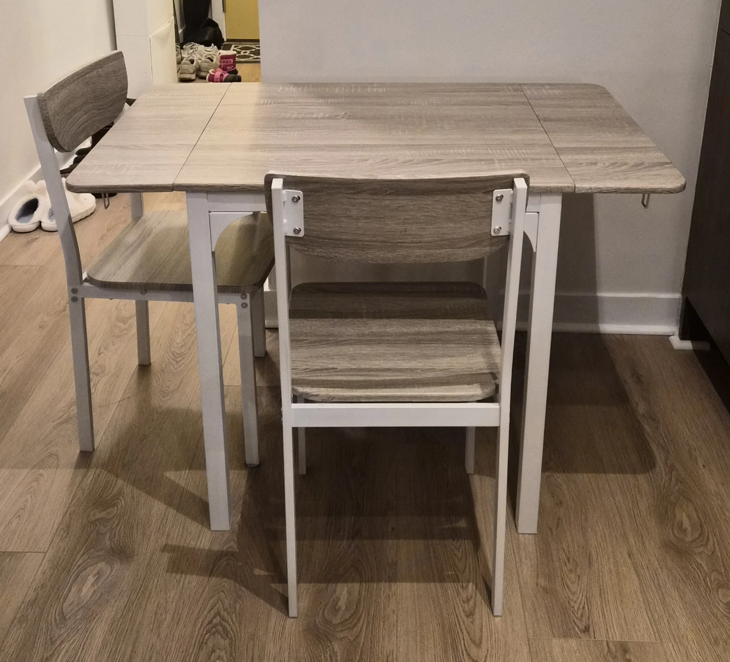 Drop Leaf Dining Table Set with 2 Chairs - photo 4