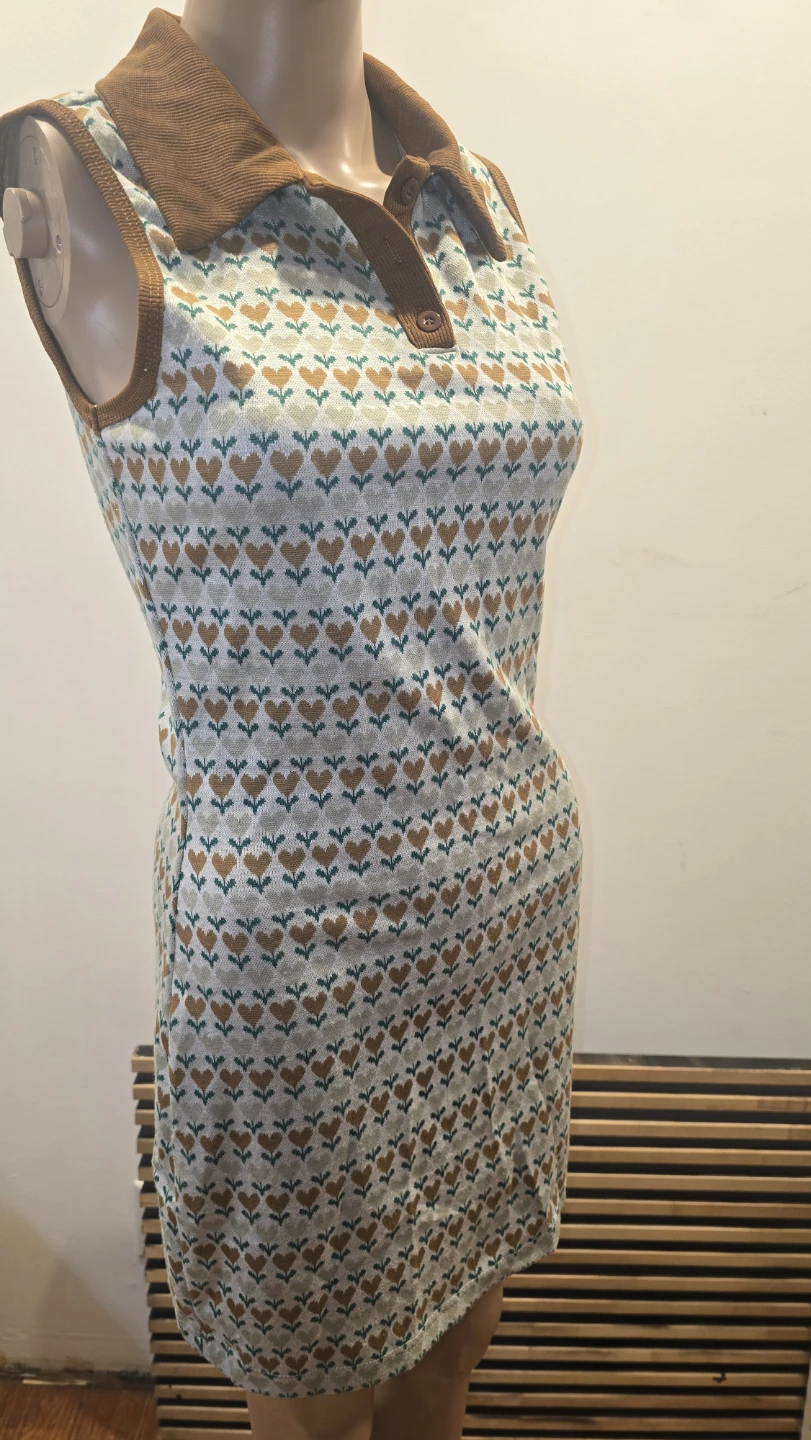 Flower hearts Sleeveless knit Mini Dress #valentines