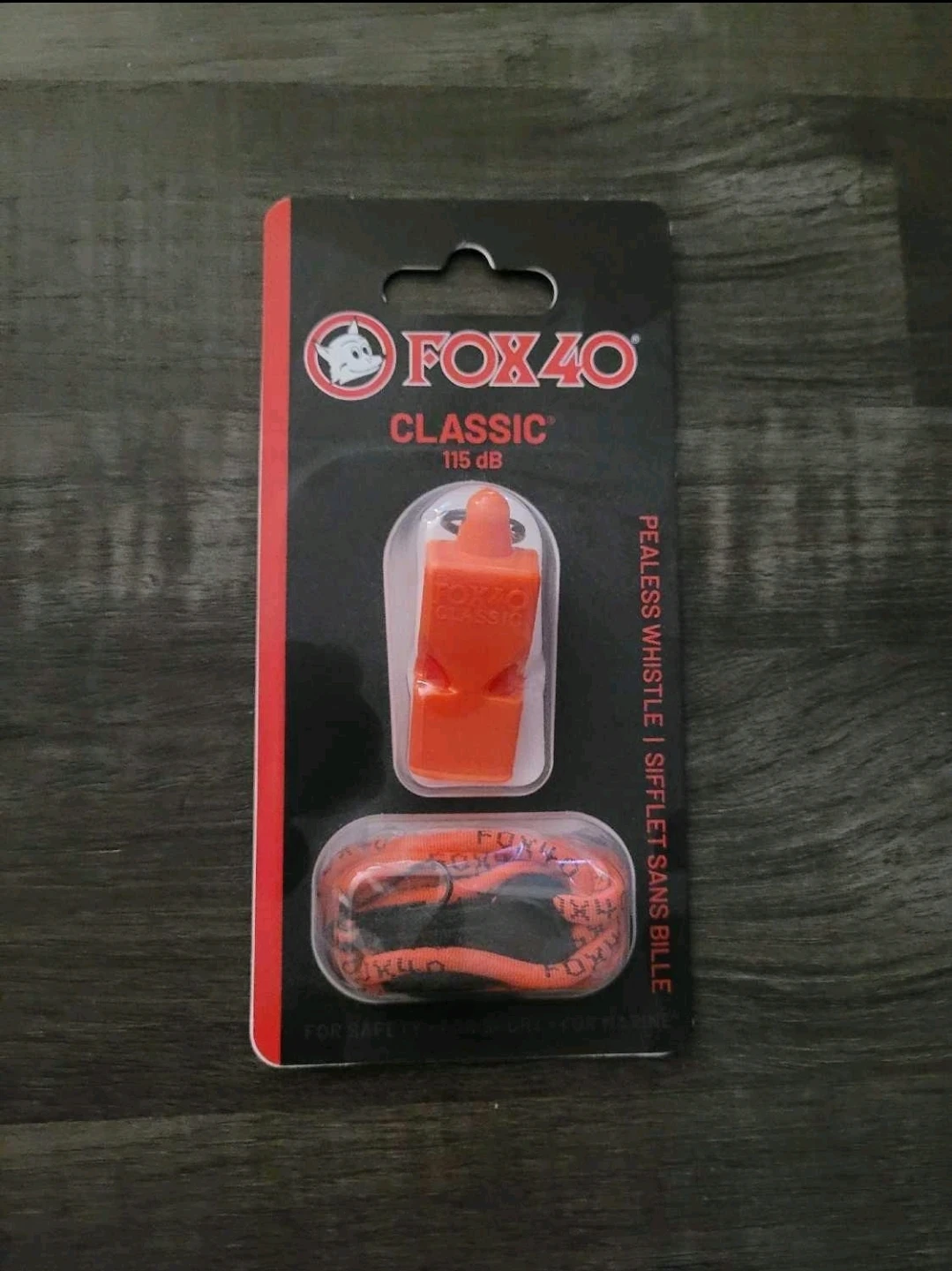 Fox 40 Classic Pea-less Whistle with Lanyard