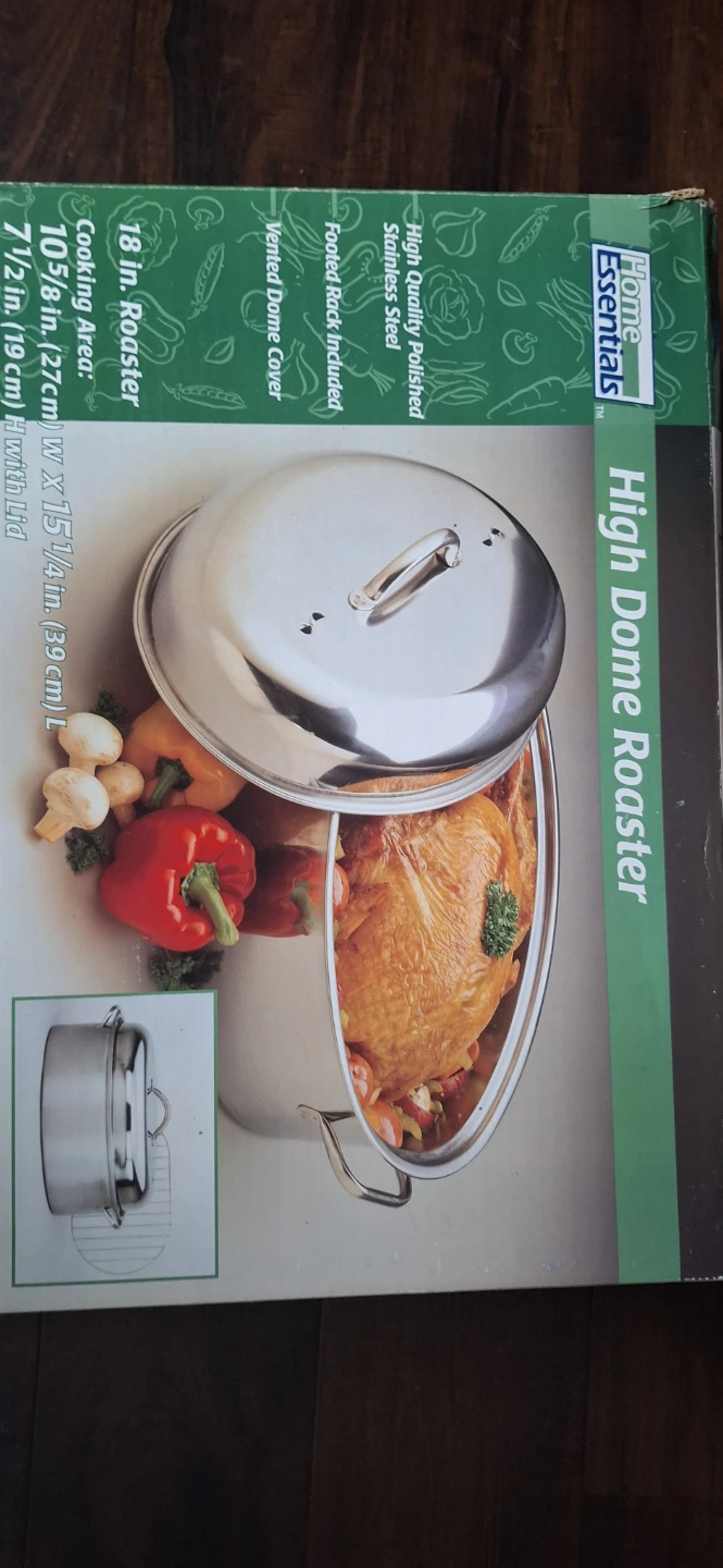 Home Essentials 18 inch High Dome Roaster with Rack