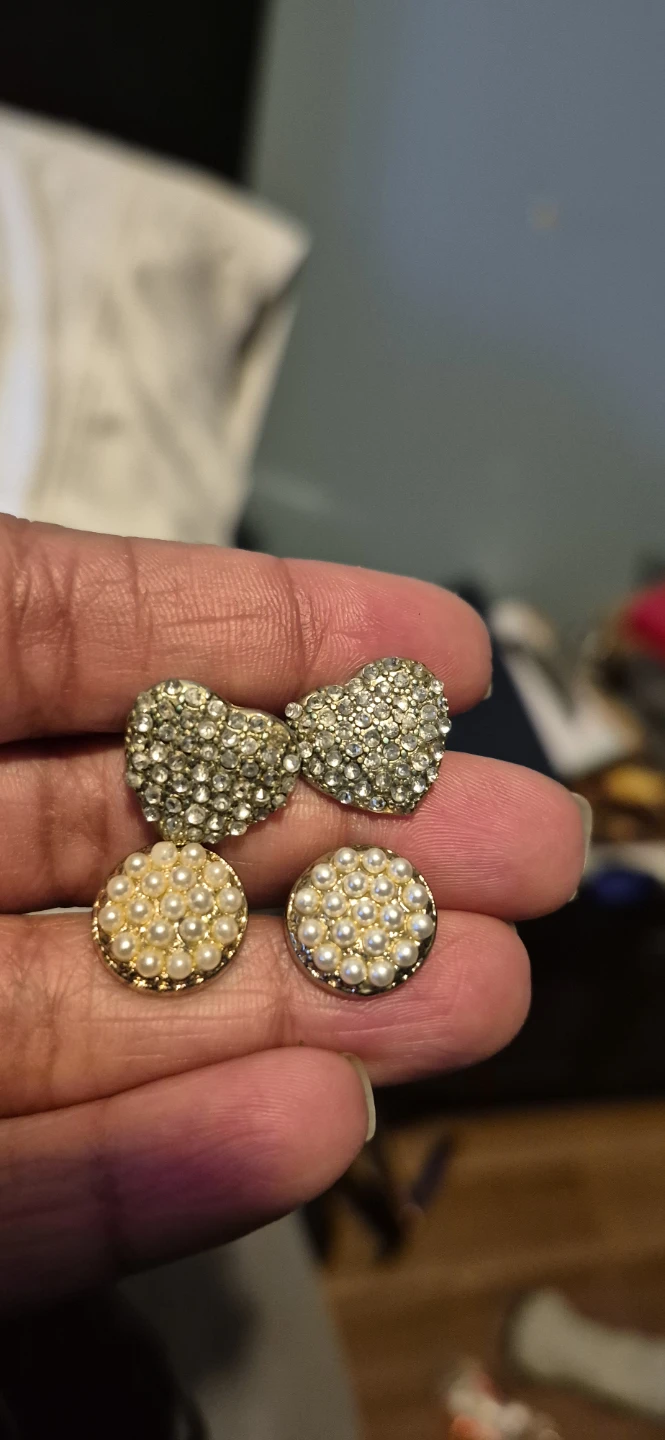 Sparkly Heart and Pearl Button Covers