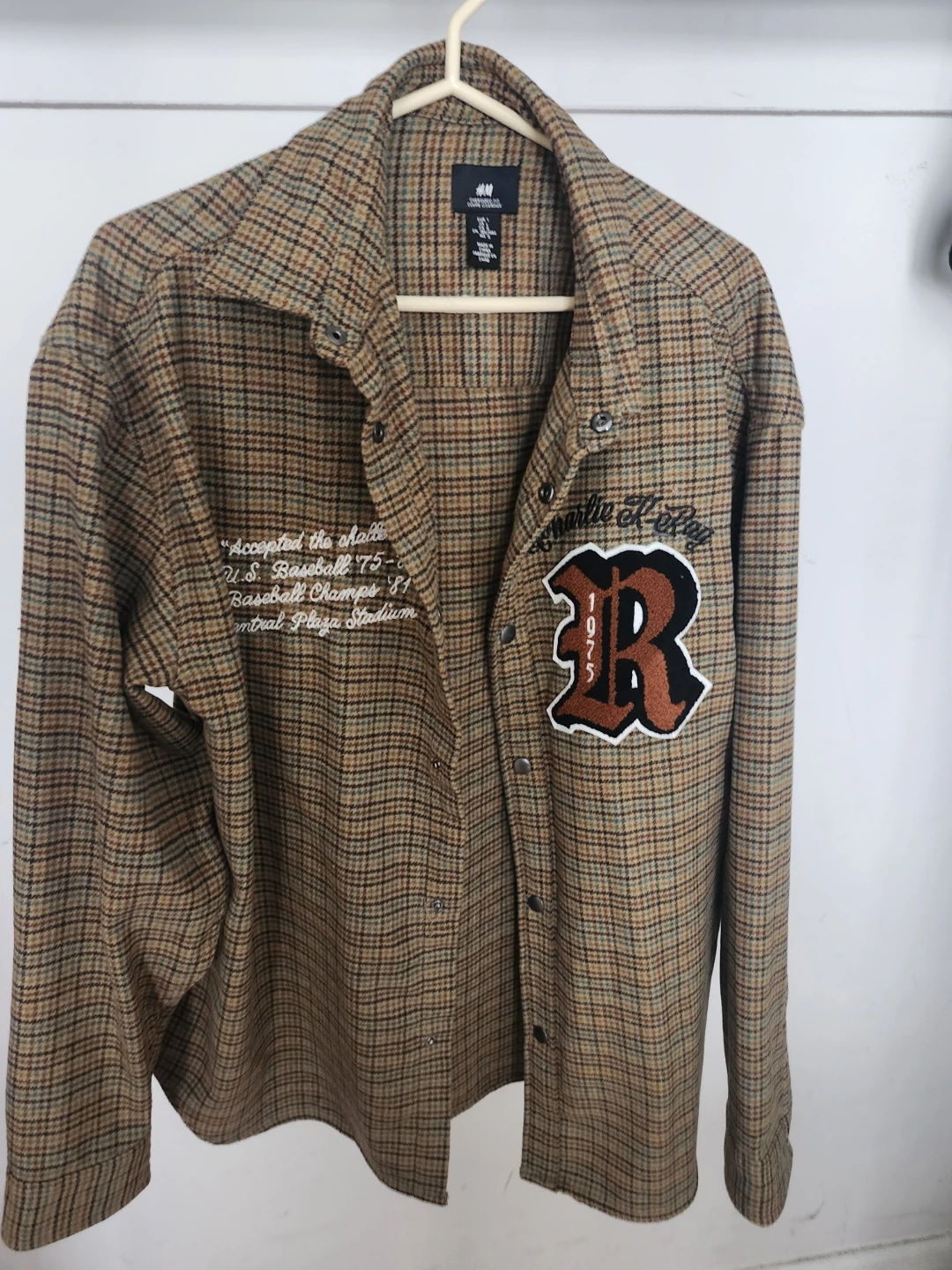 H&M Plaid Oversized Fit Shirt Jacket