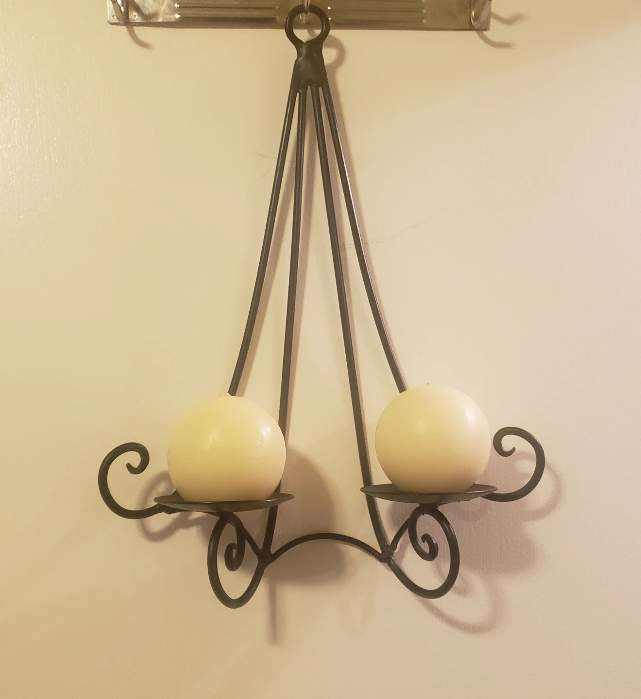 2 Metal Candle Holders with 4 Candles - photo 2