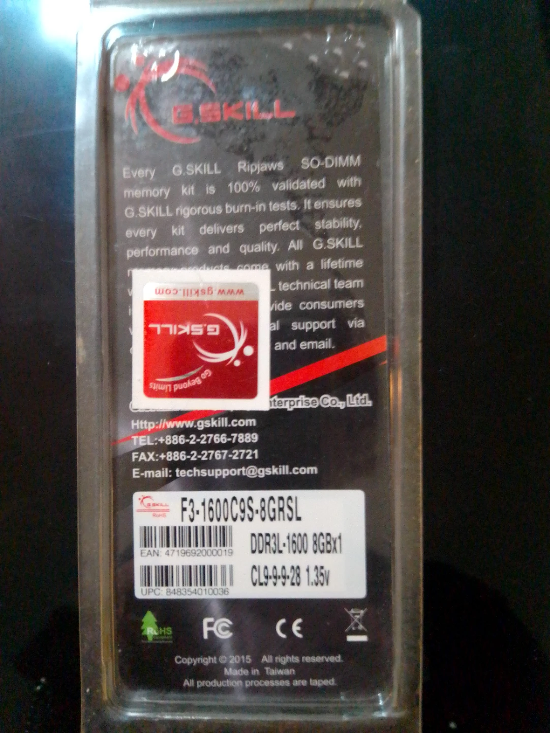 G.Skill Ripjaws DDR3L-1600 8GB RAM Stick - photo 3