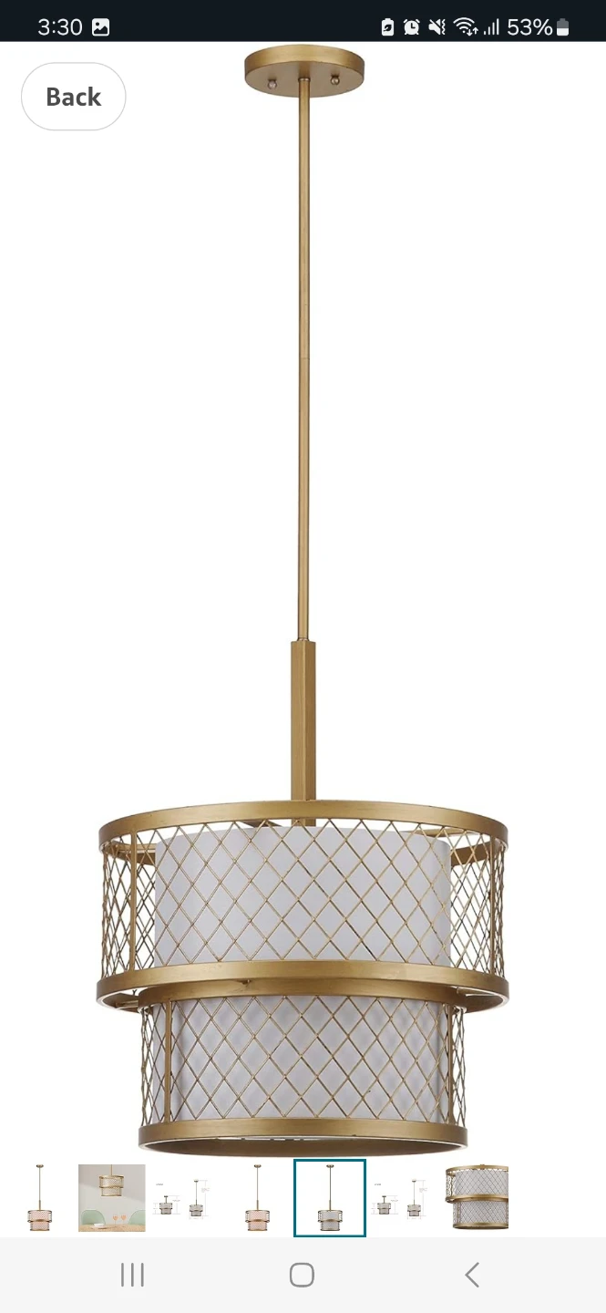 Safavieh Lighting Collection Evie Antique Gold Pendant Light - photo 3