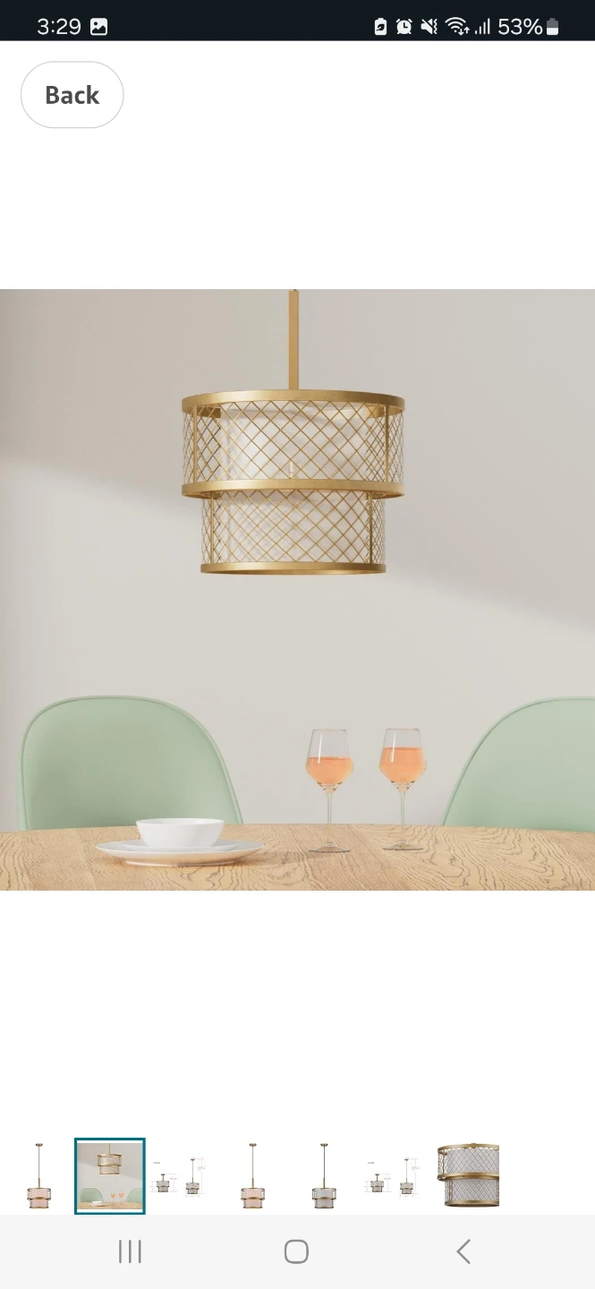 Safavieh Lighting Collection Evie Antique Gold Pendant Light - photo 5