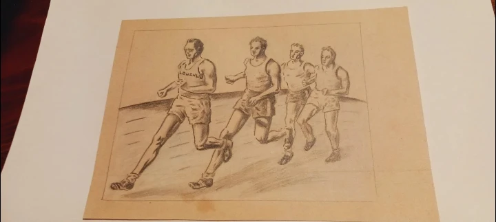 Old Vintage 1940s Charcoal Drawing. Not framed,  as is. - photo 2