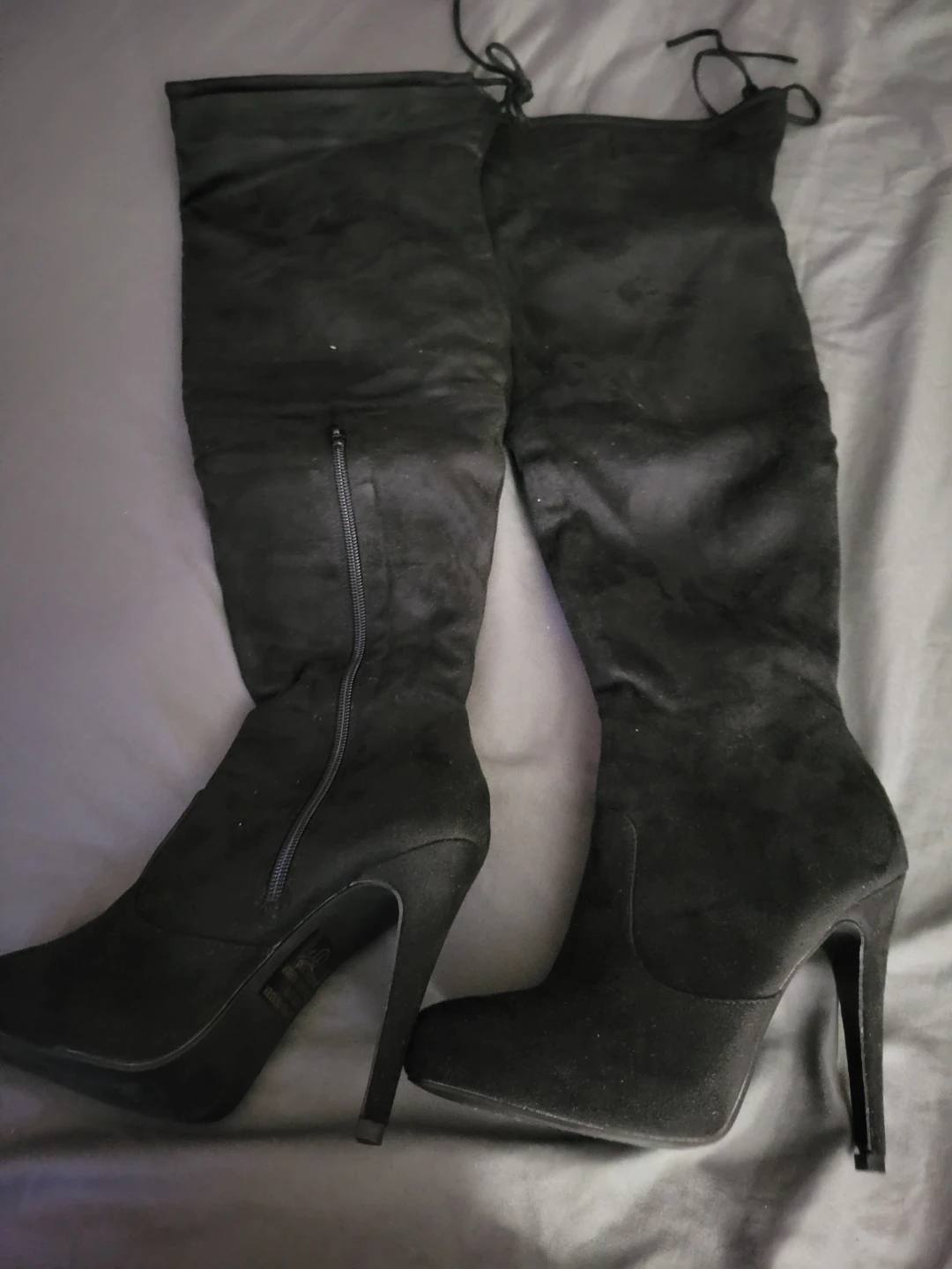 Black Over-the-Knee High Heel Boots