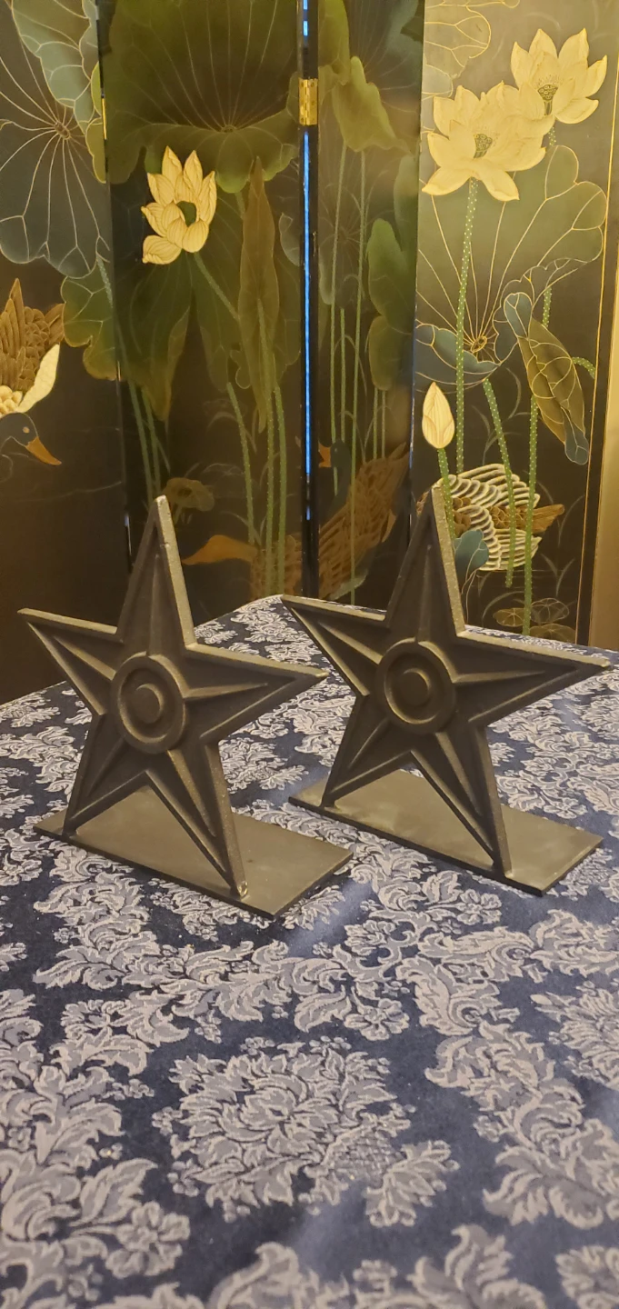 Vintage Cast Iron Star Bookends