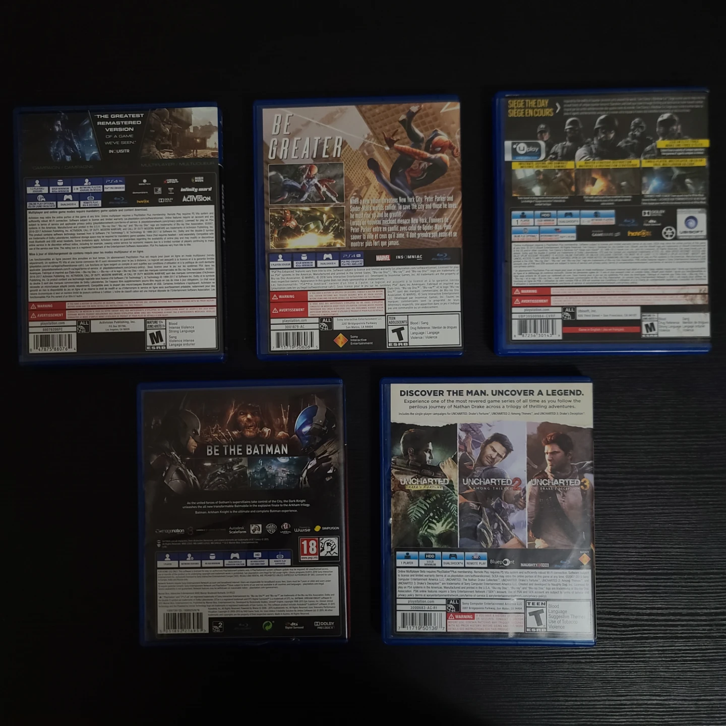 PlayStation 4 Games - C.O.D, SpiderMan, Siege, Batman, Uncharted - photo 2