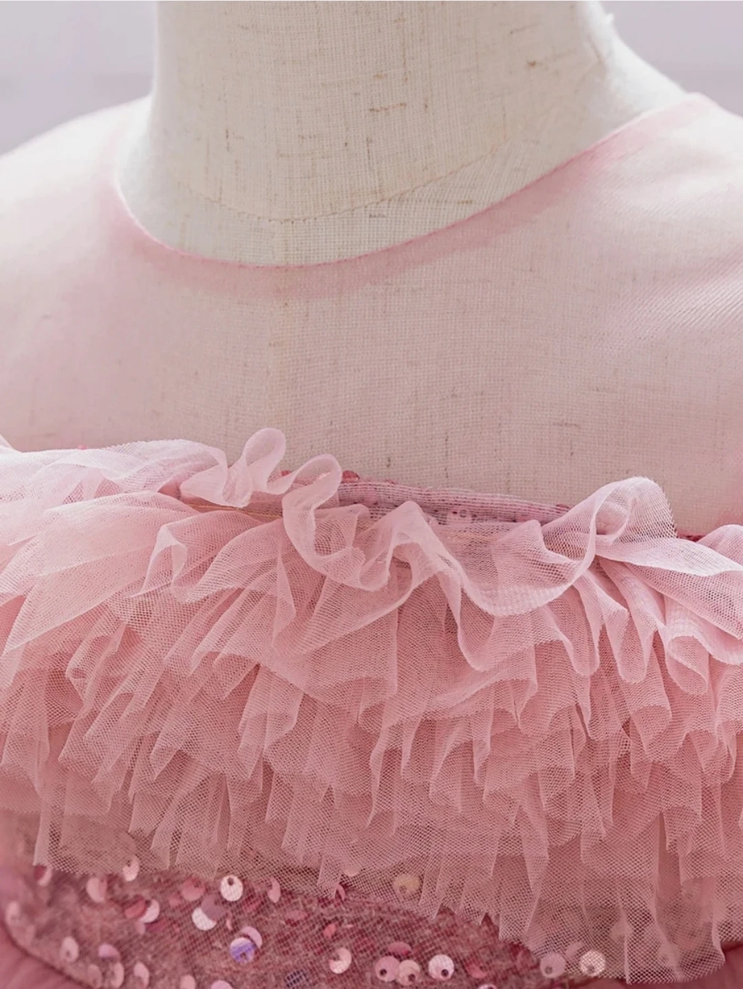 Pink Tulle Dress with Sequins - photo 4
