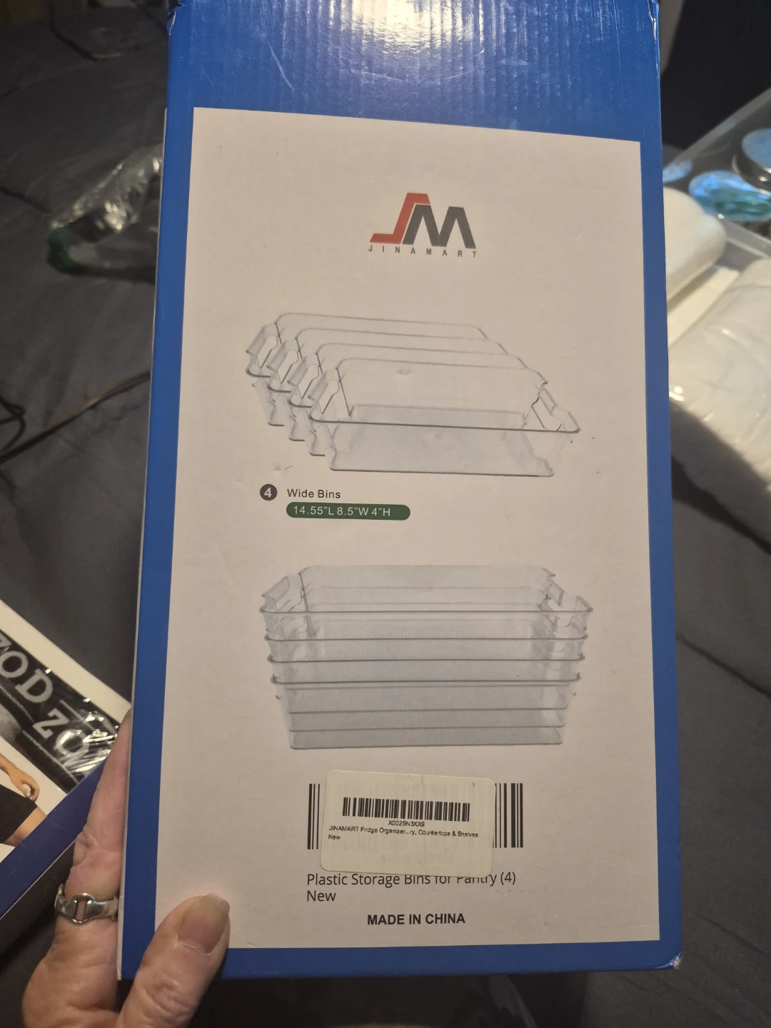 Jinamart 4PC Stackable Fridge Bins - New - photo 2