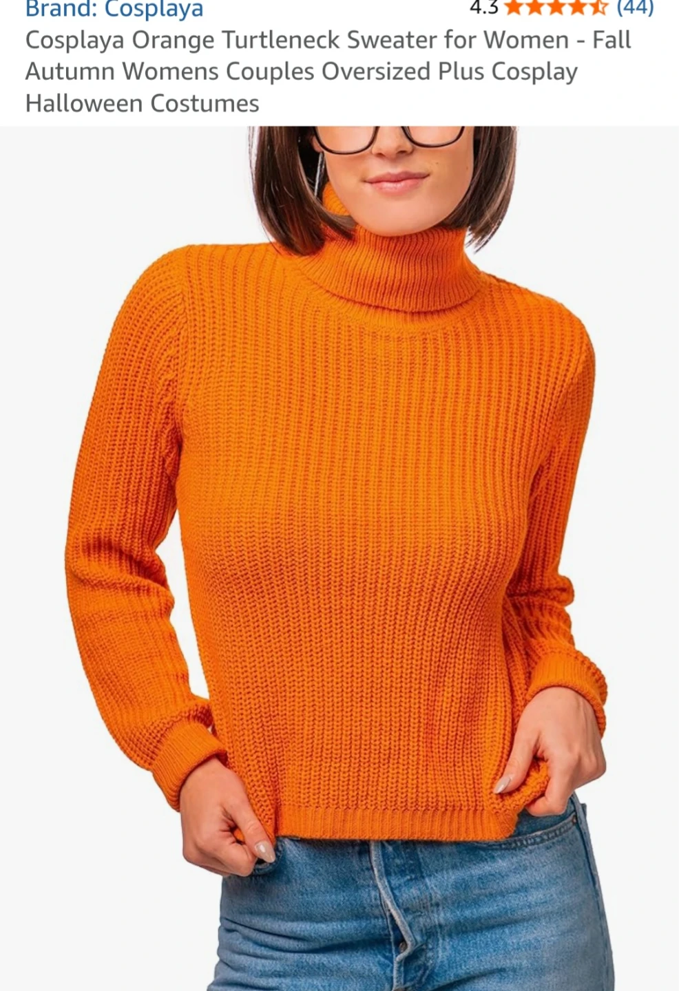 Cosplaya Orange Turtleneck Sweater - Size M
