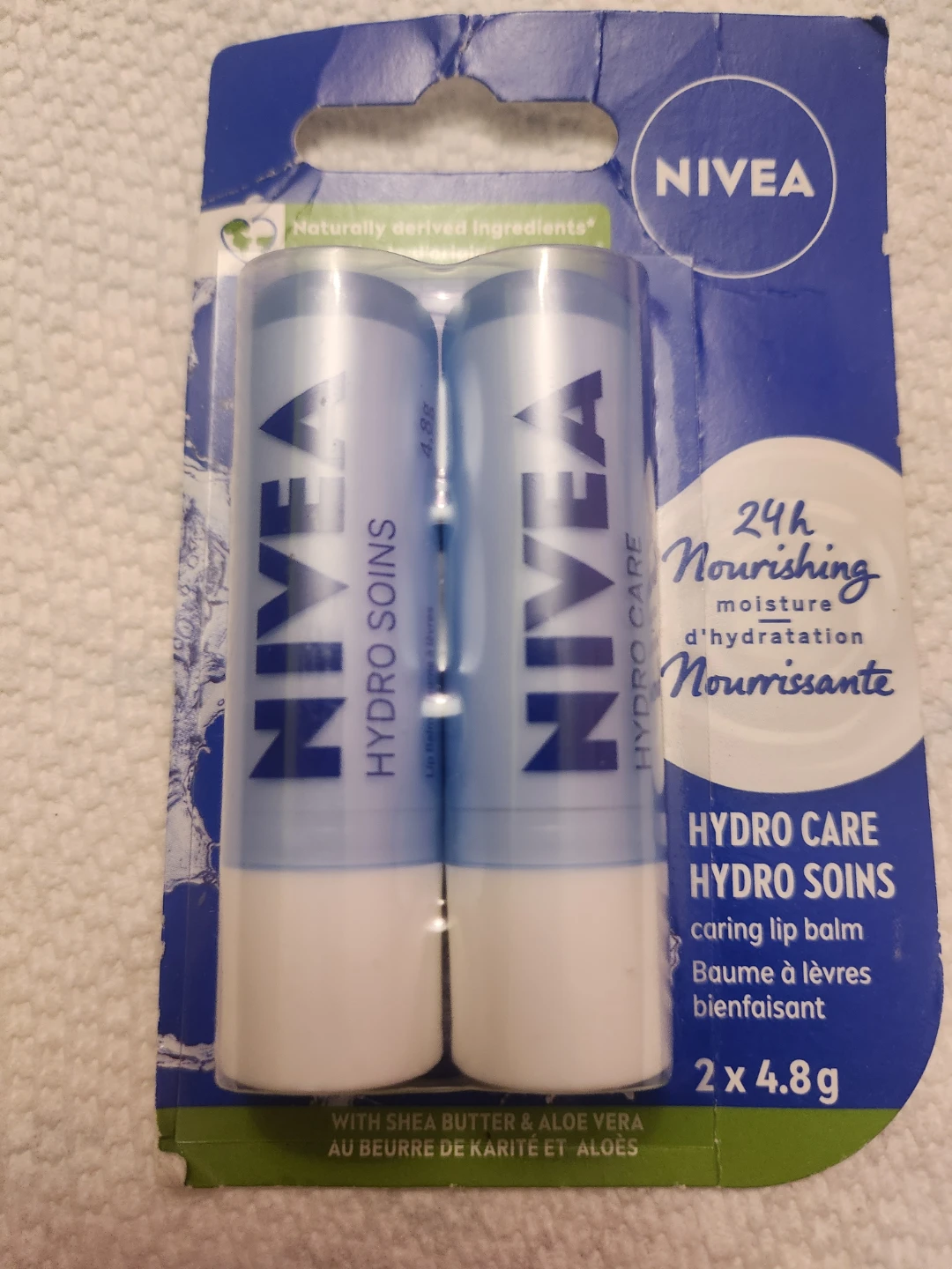 NIVEA Hydro Care Caring Lip Balm 2 x 4.8g