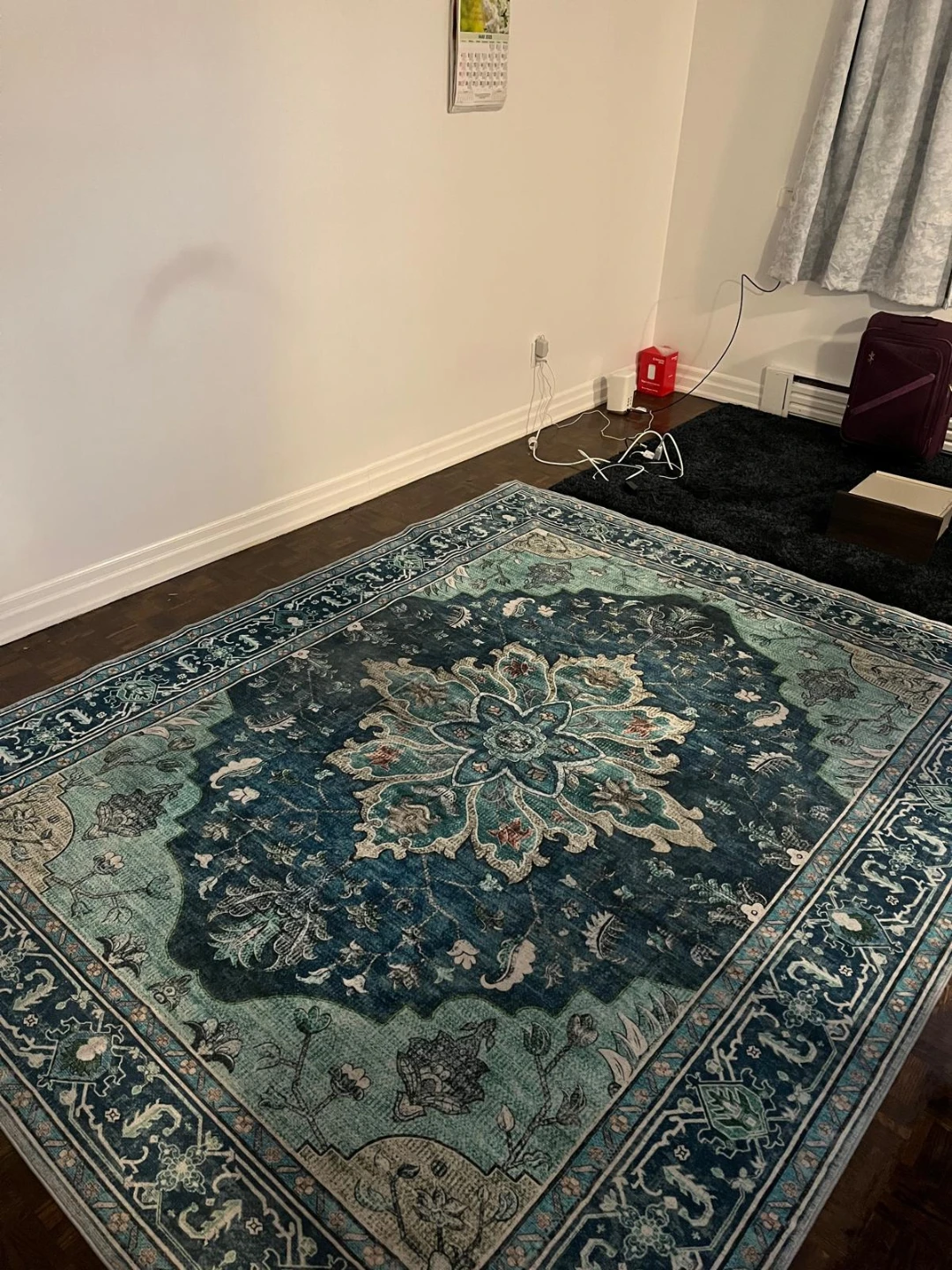 Area Rug - Blue & Green Floral Pattern - photo 2