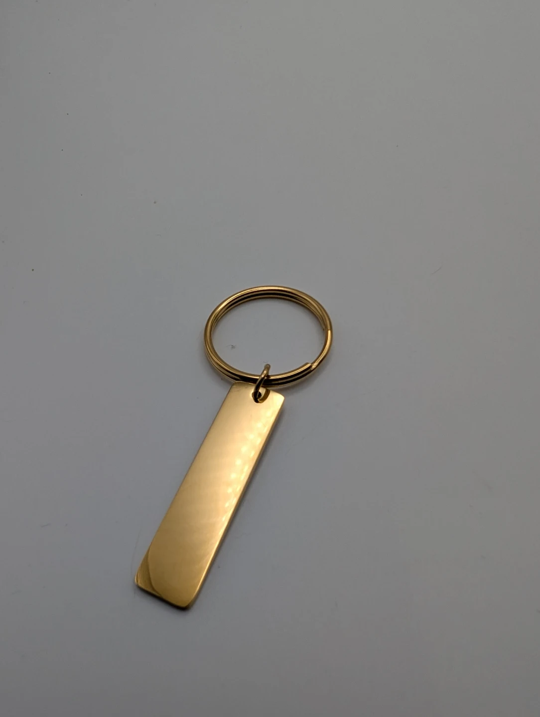 Gold Tone Blank Rectangular Keychain (3 for $10)