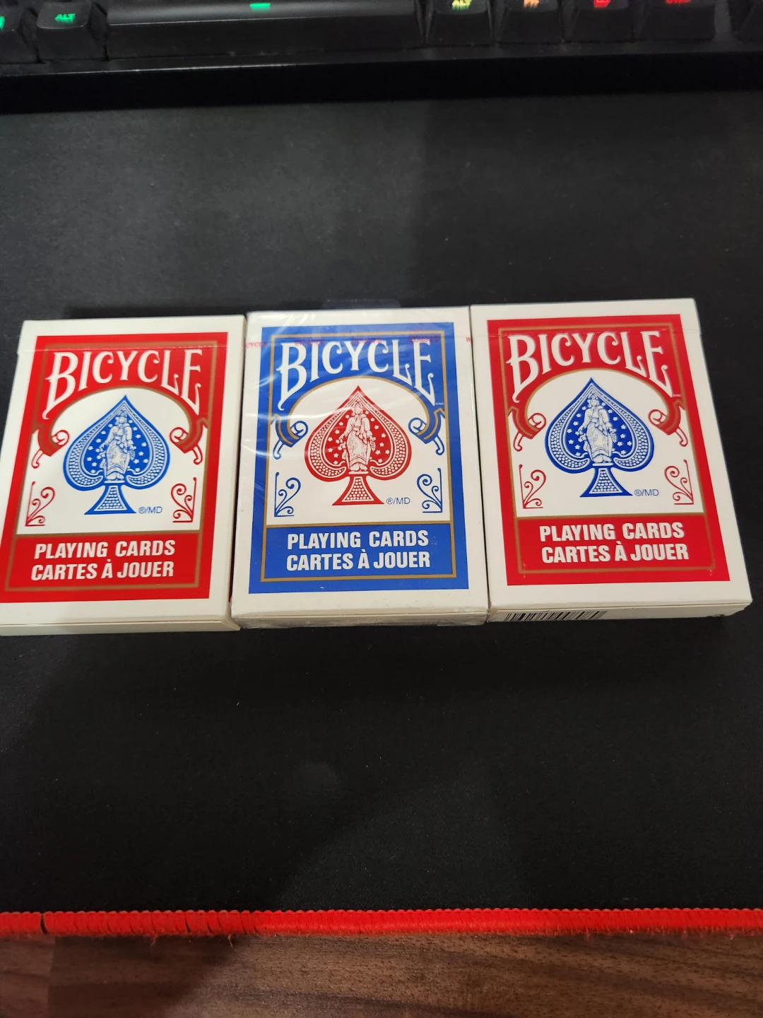 Bicycle Playing Cards - 3 Decks (2 Red, 1 Blue)
