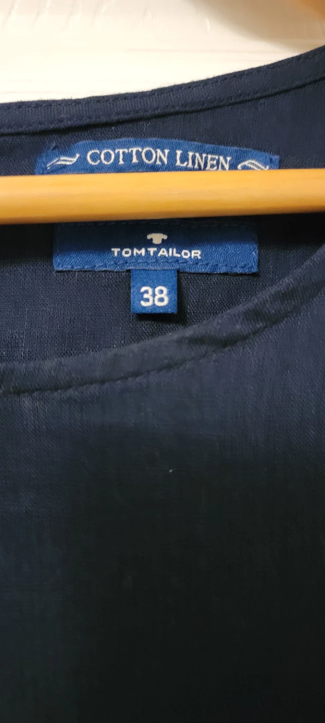 TOM TAILOR Navy Cotton Linen Blend Blouse Size 38 - photo 5