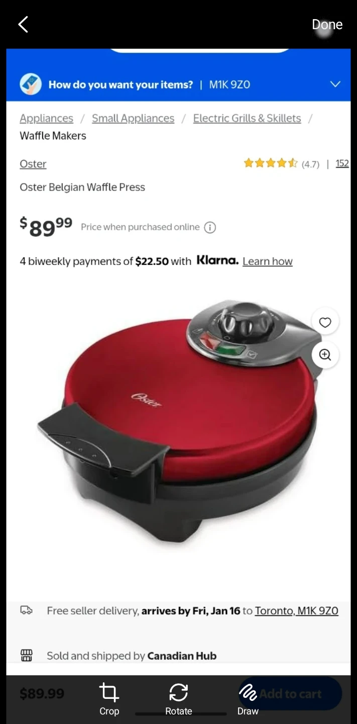 Oster Belgian Waffle Maker - Candy Apple Red - photo 3