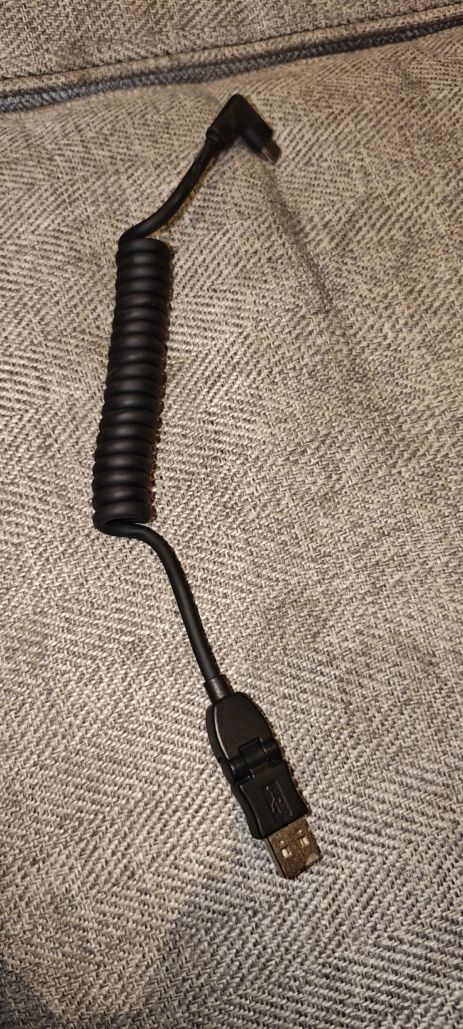 Black USB to Type-C Coiled Cable