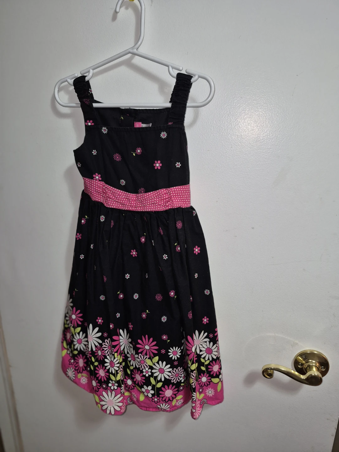Black Floral Dress with Pink Accents - photo 2