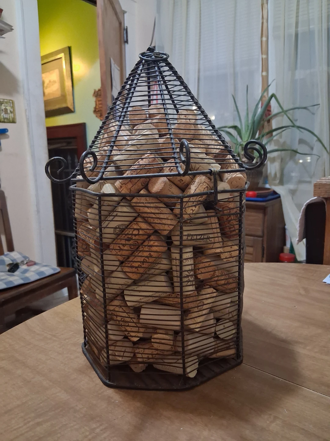 Decorative Wire Cage with Wine Corks