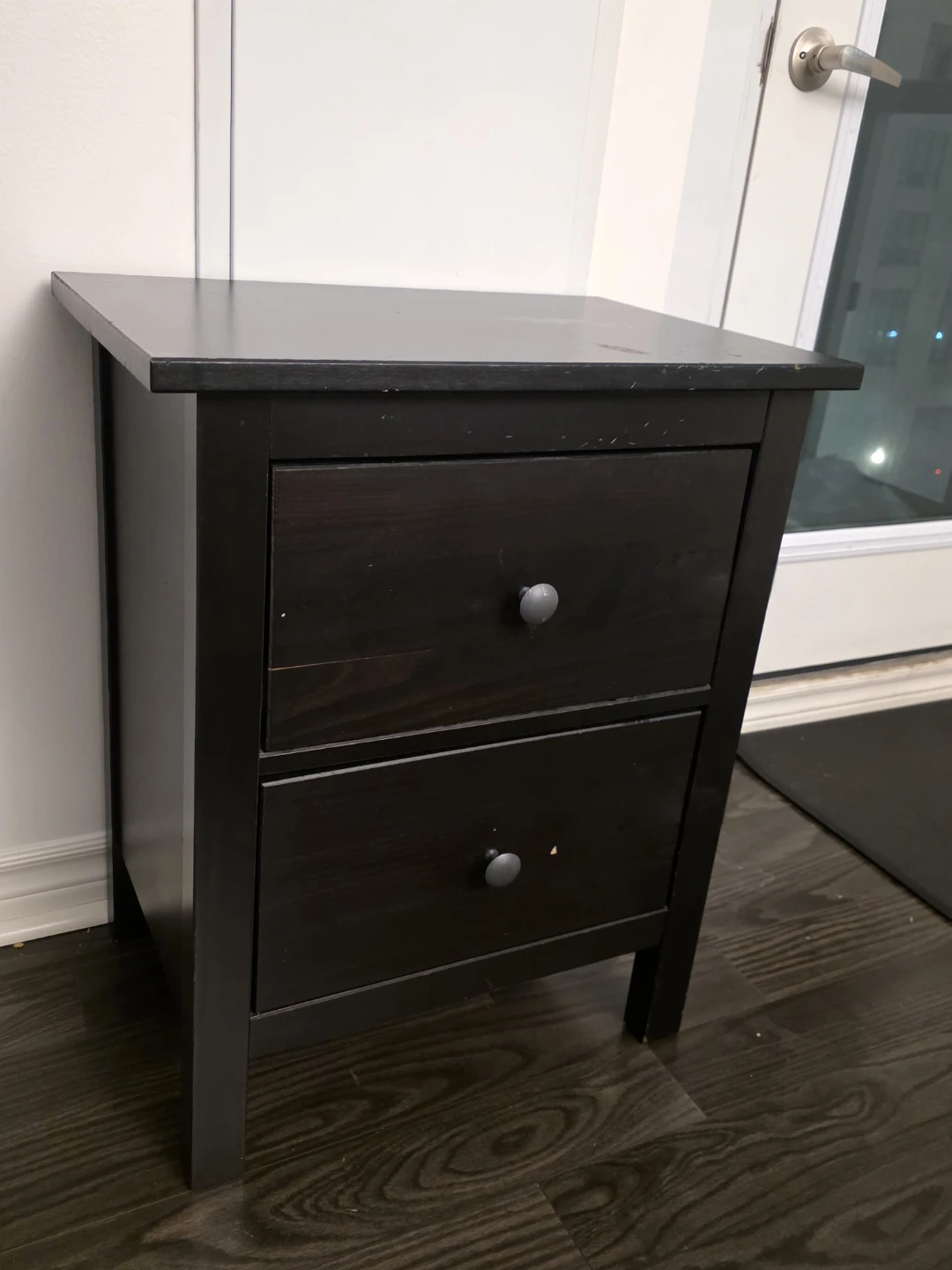 Dark Brown 2-Drawer Nightstand