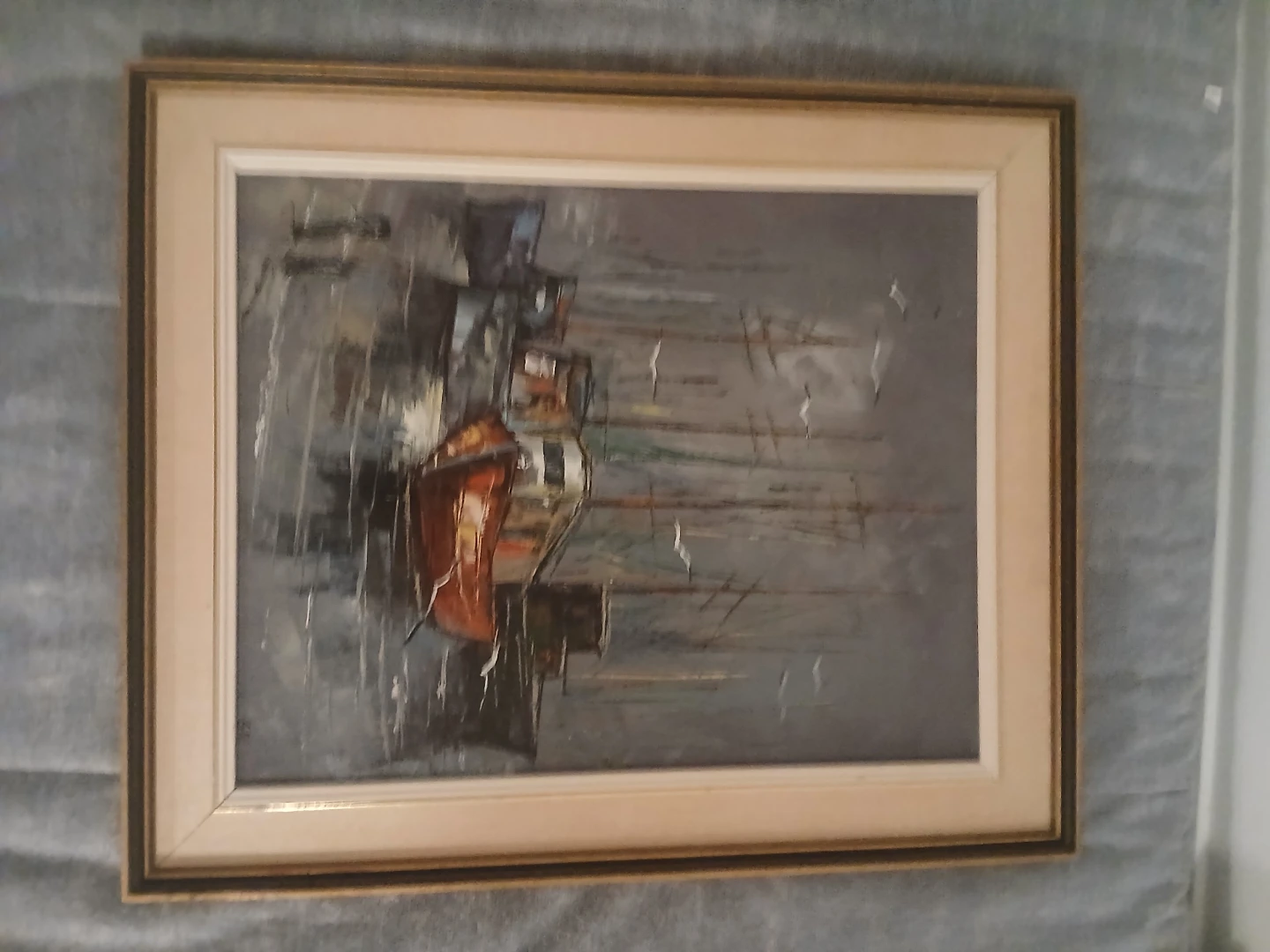 Framed Abstract Art Painting with vintage colour