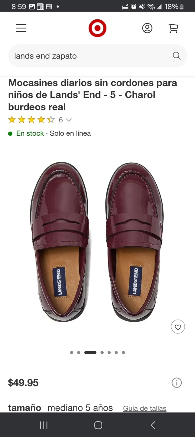 Lands' End Burgundy Loafers - Size 5