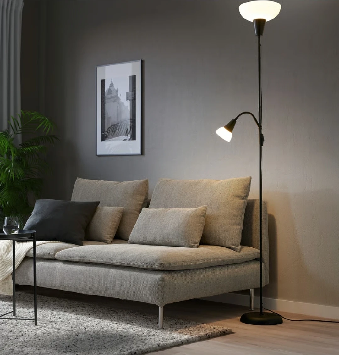 Black Floor Lamp with Two Lights - photo 2