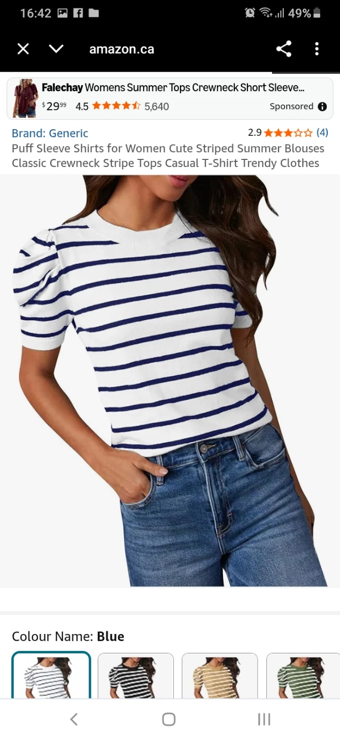 Puff Sleeve Striped Top
