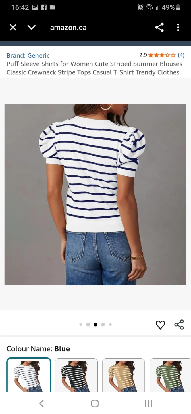 Puff Sleeve Striped Top - photo 2