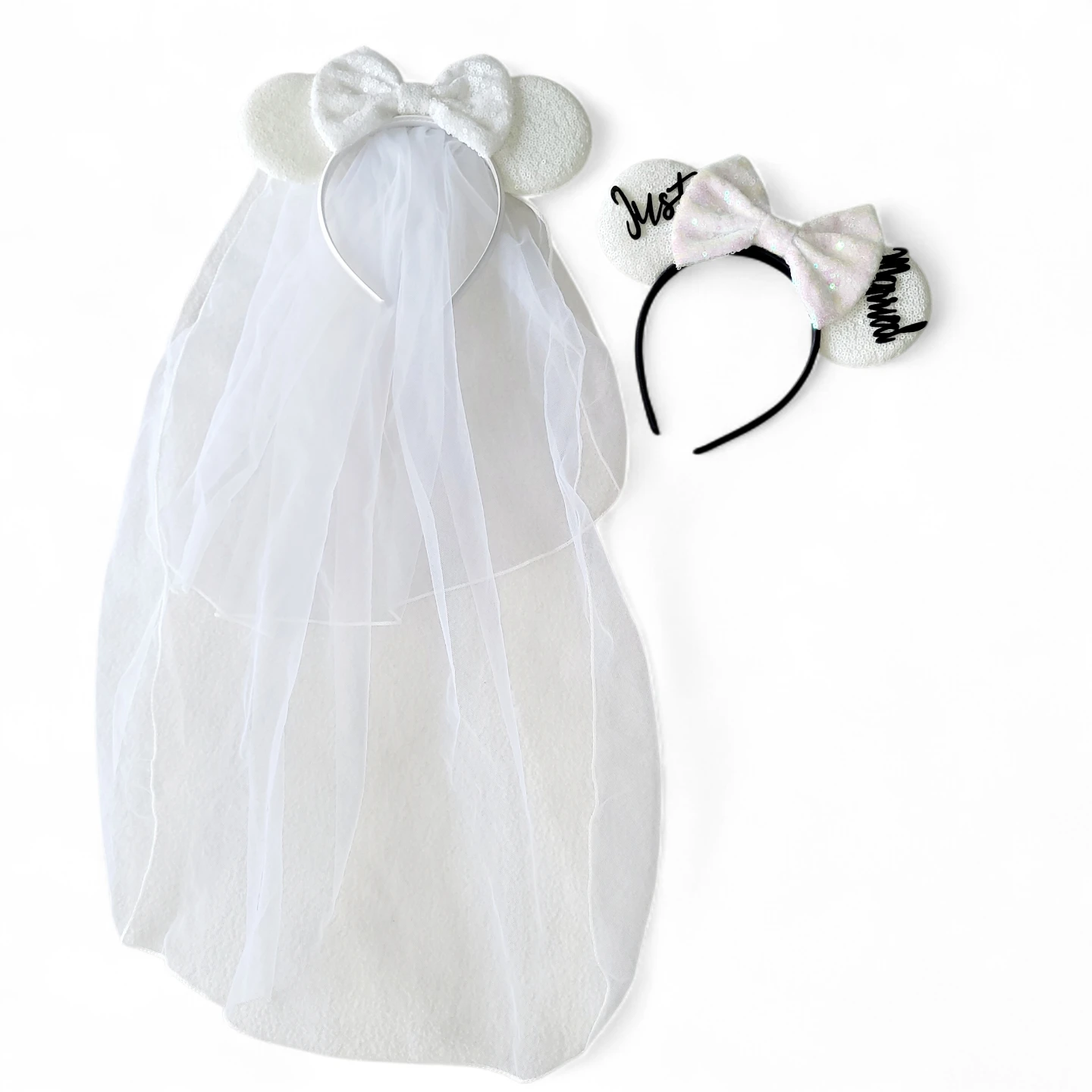 Minnie/Mickey Mouse Ears - Bridal Headband Veil