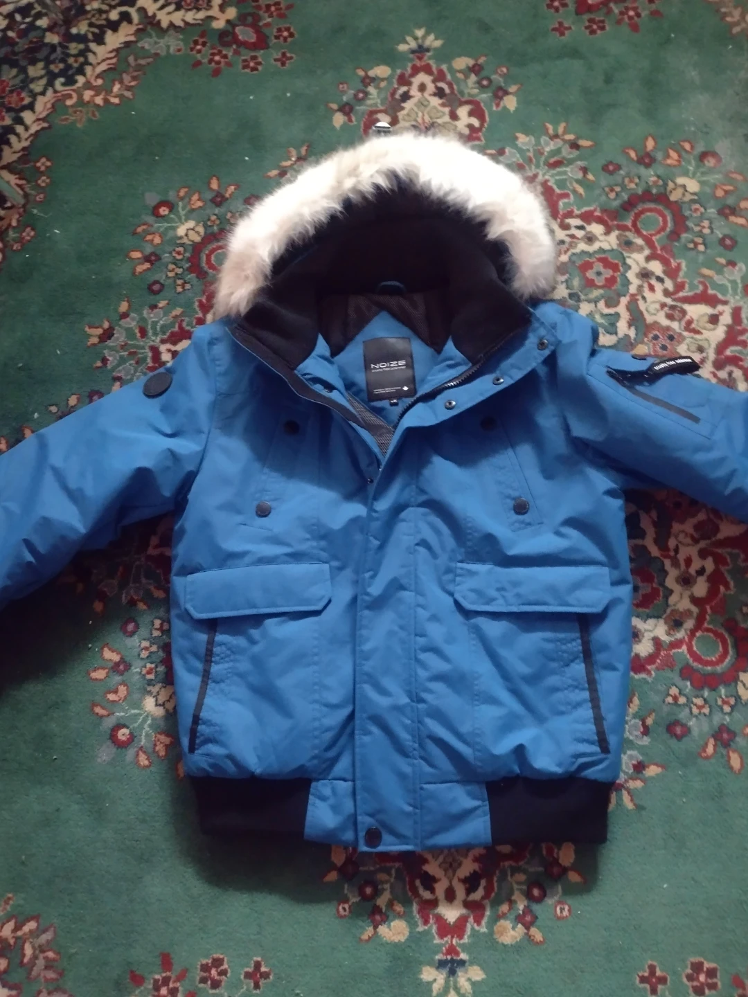 Noize Blue Winter Jacket with Fur Hood