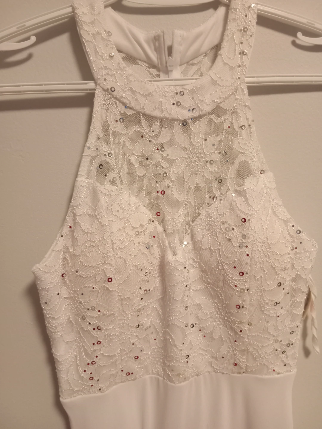 White Lace Halter Maxi Dress - photo 3