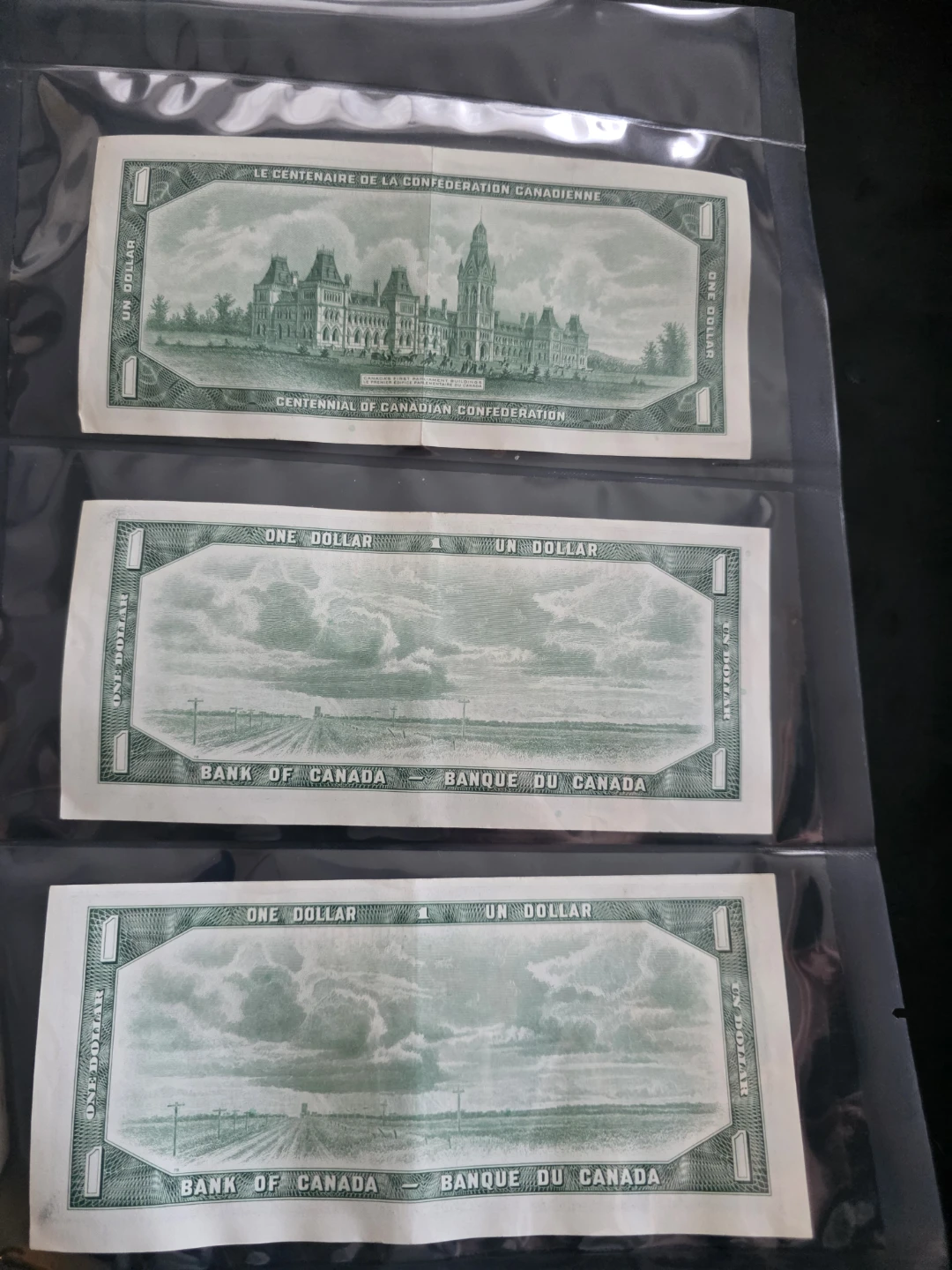 1954 x 2 and 1 1967 Canadian One Dollar Bill - photo 2