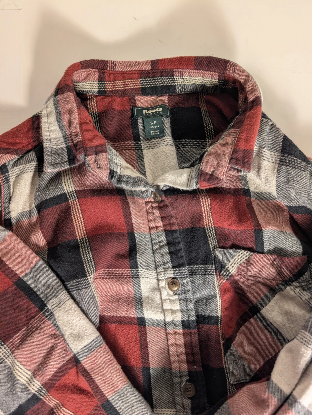Plaid Long Sleeve Shirt | Roots - Size S/P